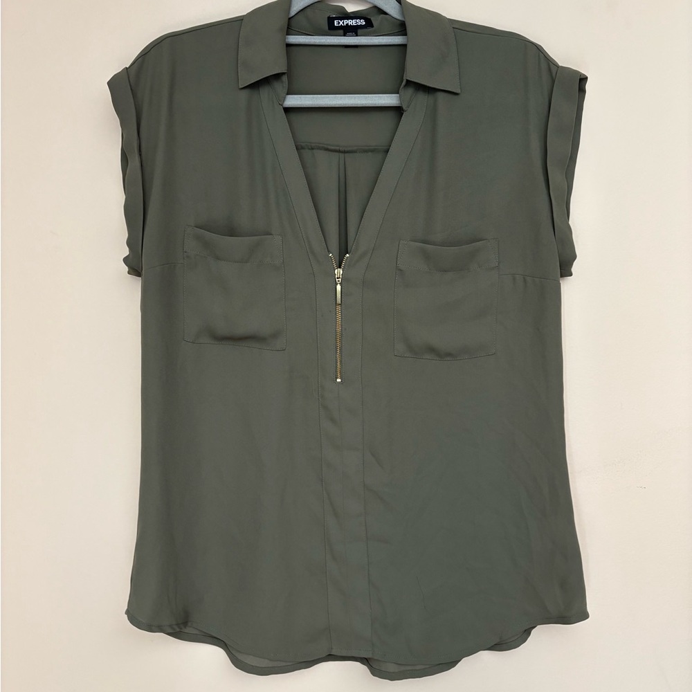 Express Olive Green Women's Blouse